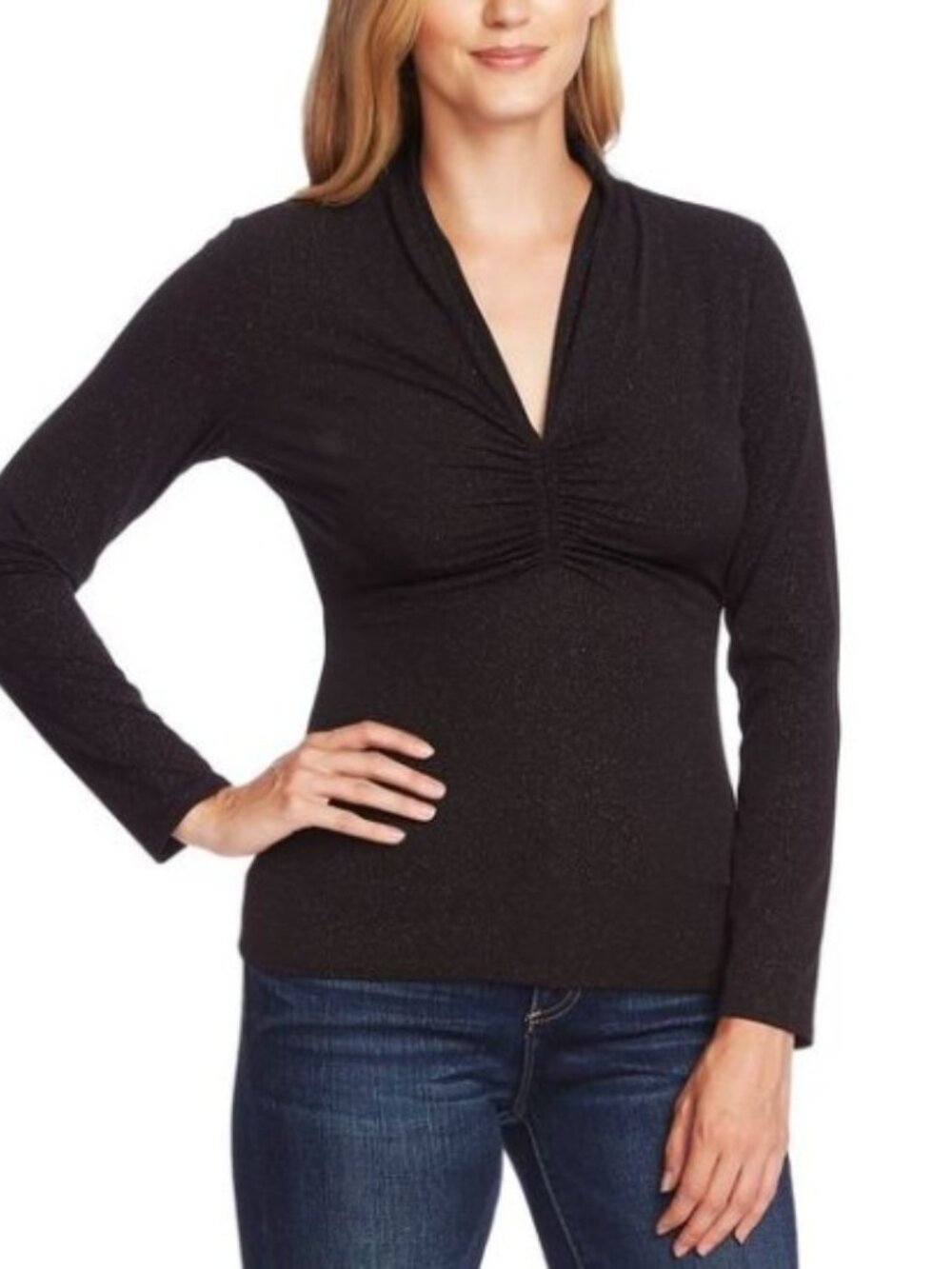 Vince Camuto Black Long Sleeved Top Size Medium